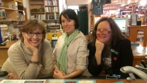 HVF (l.) with Victoria Irwin (r.) at Eagle Harbor Book Co. 2013